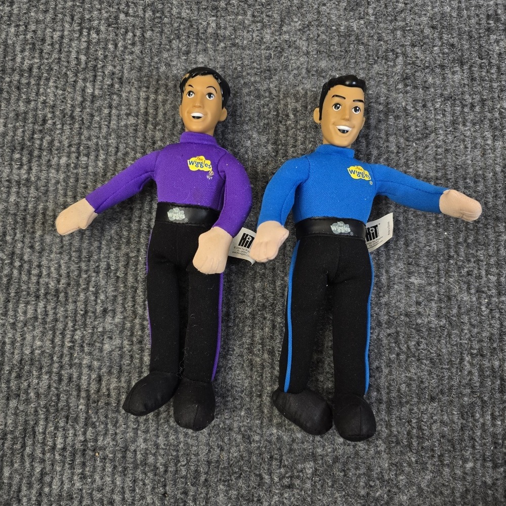 2004 Spin Master The Wiggles Jeff & Anthony 9" Mini Singing Dolls Not Working